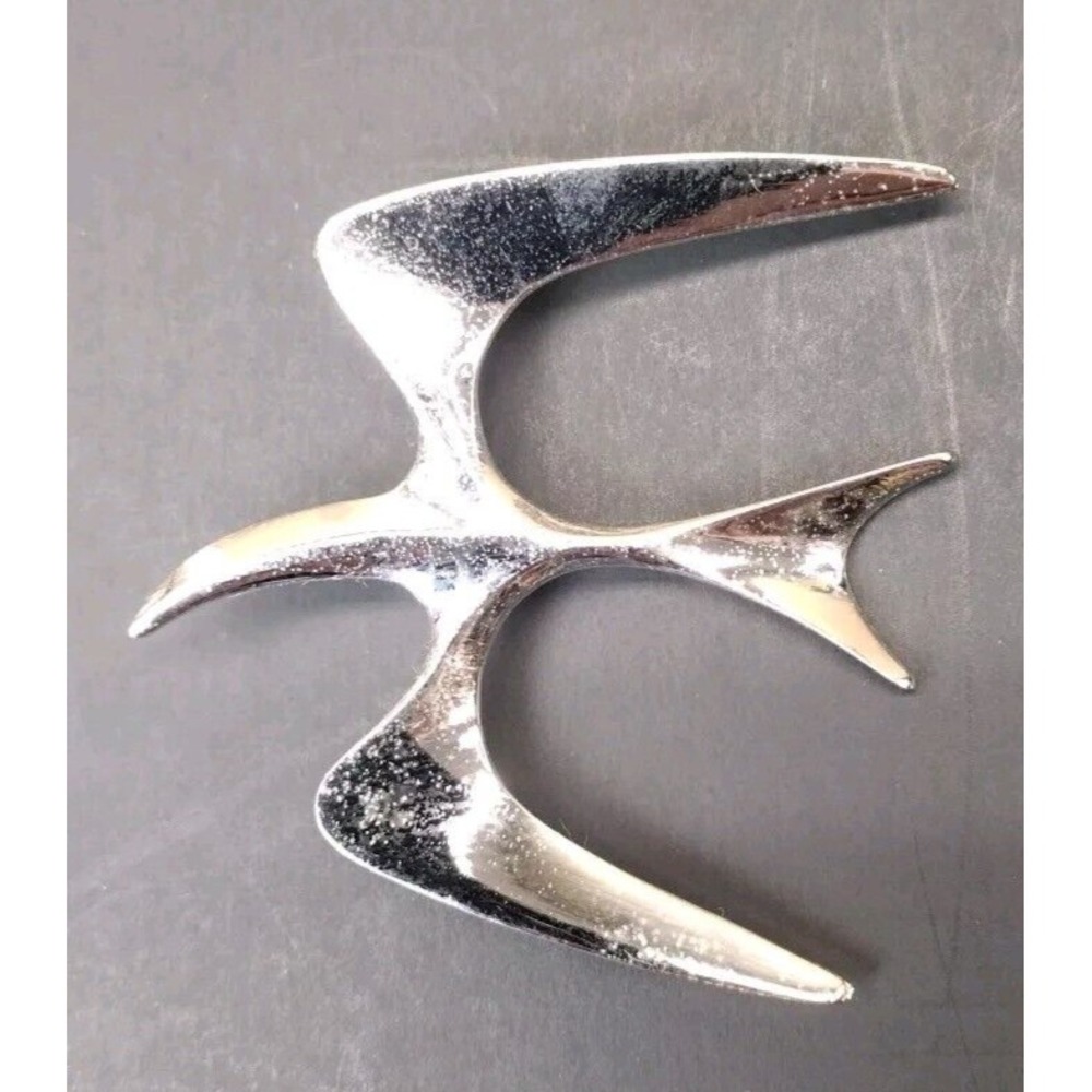 Vtg 70s Sarah Coventry Bird Seagull Modern Dove Silver Tone Brooch Pin JLS